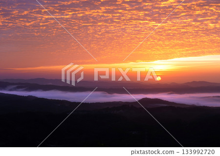 Morning glow, sunrise and sea of clouds 1049 133992720