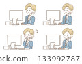 Illustration set of office workers 133992787