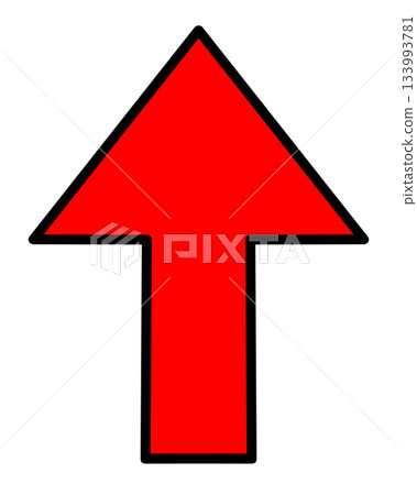 簡單的向上紅色箭頭 簡單的向上紅色箭頭 133993781