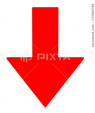 簡單的向下紅色箭頭 簡單的向下紅色箭頭 133993784