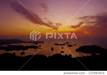 Spectacular view! A panoramic view of the Kujukushima Islands from Ishidake Observatory Spectacular view! A panoramic view of the Kujukushima Islands from Ishidake Observatory 133993918
