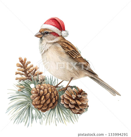 The cutest bird in the world  Santa hat 133994291