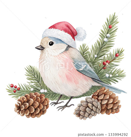 The cutest bird in the world  Santa hat 133994292