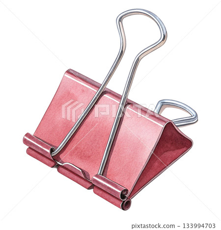 Binder Clip Watercolor White Background 133994703