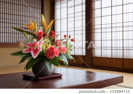 日式房間裡的插花 133994715