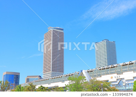 岐阜縣岐阜市岐阜站及車站前的摩天大樓 133994874