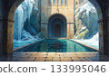 遊戲背景：冰雪王國地牢塔樓入口大門的場景 133995046
