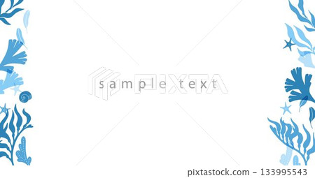 海藻和海洋生物橫幅 133995543