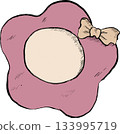 Cute Pink Flower Shaped Hat with Bow Girl s Fashion Accessory Illustration 133995719