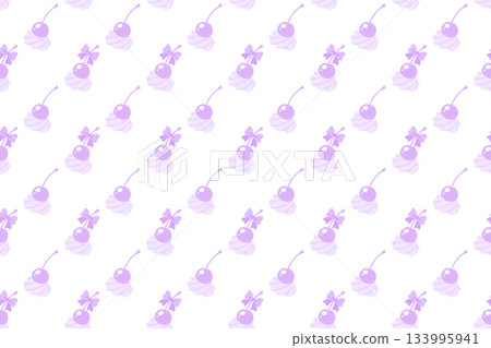 Fresh cream ribbon cherry pattern purple - Stock Illustration ...