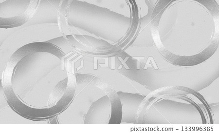白色背景上的抽象設計素材，由重疊的透明圓環組成 133996385