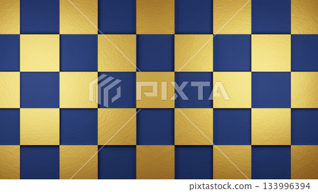 Gold and dark blue Japanese-style checkered texture Gold and dark blue Japanese-style checkered texture 133996394
