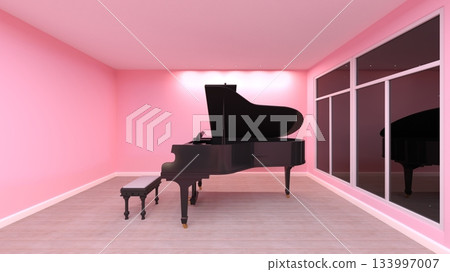 有三角鋼琴的客廳 133997007