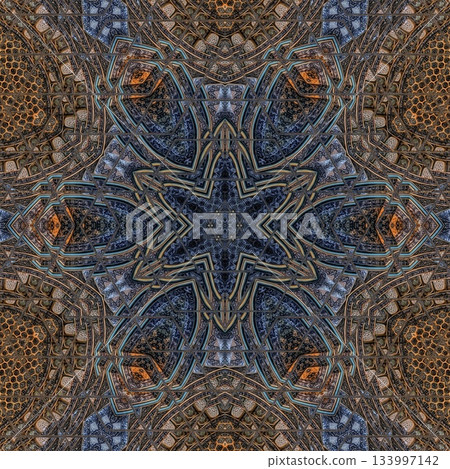 Turkish Islamic ornamental boho Pattern. Luxury Persian Mandala Tile Art & Ornate Middle Eastern mystic Ornament Design 133997142
