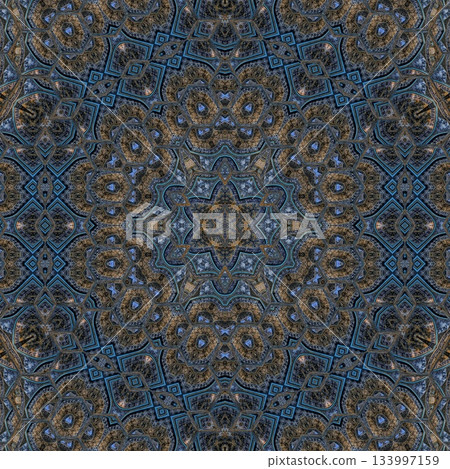 Turkish Islamic ornamental boho Pattern. Luxury Persian Mandala Tile Art & Ornate Middle Eastern mystic Ornament Design 133997159