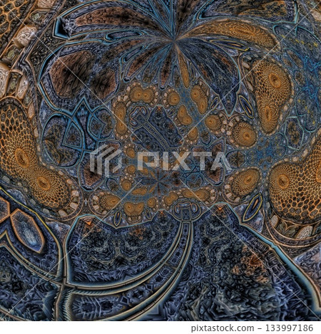 Turkish Islamic ornamental boho Pattern. Luxury Persian Mandala Tile Art & Ornate Middle Eastern mystic Ornament Design 133997186
