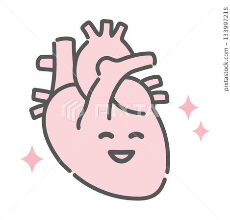 Healthy and active heart character illustration (normal circulatory system) Healthy and active heart character illustration (normal circulatory system) 133997218