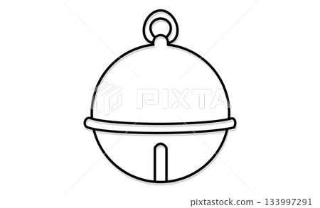 Black and white Japanese bell illustration icon material Black and white Japanese bell illustration icon material 133997291
