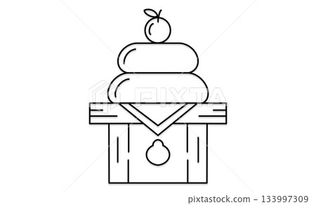 Illustration icon material of the traditional New Year's event "Kagamimochi" Illustration icon material of the traditional New Year's event "Kagamimochi" 133997309