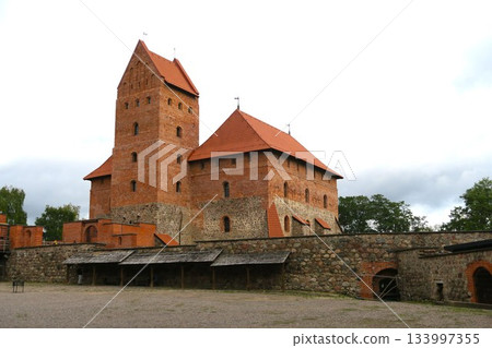 The main keep of Trakai Castle, now a museum The main keep of Trakai Castle, now a museum 133997355
