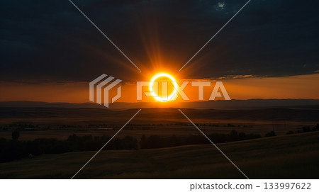 A uap illuminated by a solar eclipse A uap illuminated by a solar eclipse 133997622