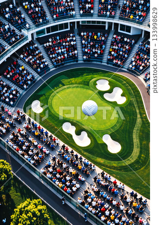 高爾夫球場鳥瞰圖 133998629