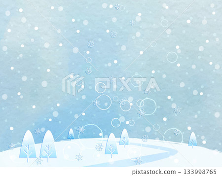 冬天背景與飄落的雪花 133998765