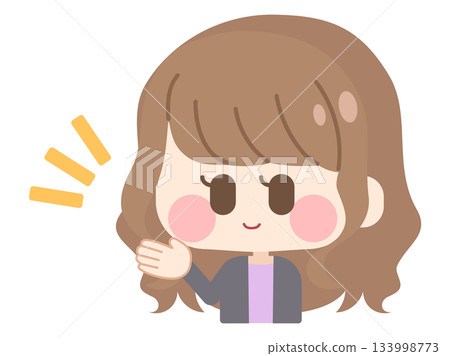 Girl with fluffy hair (suit/guide) Girl with fluffy hair (suit/guide) 133998773