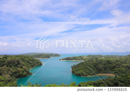 The view from the observation deck of the Okinawa Rikarikawarumi Cafe 133998820