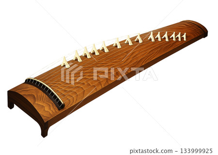 Illustration of a traditional Japanese musical instrument, Koto Illustration of a traditional Japanese musical instrument, Koto 133999925