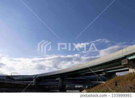 Expressway and autumn sky 133999991