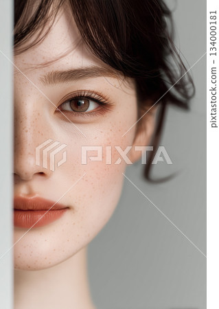 Freckled beauty portraits: natural beauty that highlights individuality and beauty 134000181
