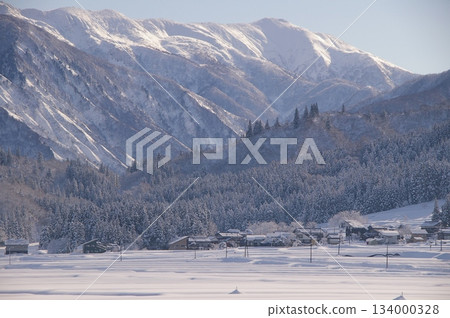 冬日清晨的南魚沼市（原鹽澤町中之島地區） 134000328