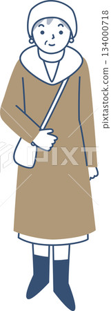 Senior woman wearing a winter coat Senior woman wearing a winter coat 134000718