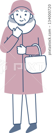 Senior woman wearing a winter coat Senior woman wearing a winter coat 134000720