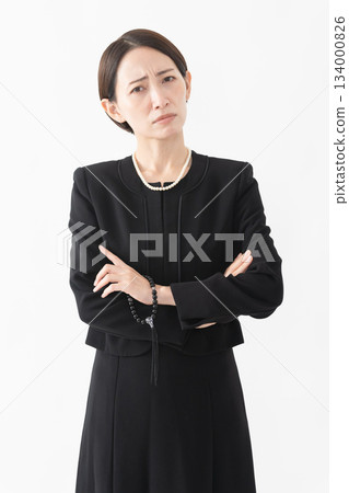 Woman in mourning clothes Funeral image Woman in mourning clothes Funeral image 134000826