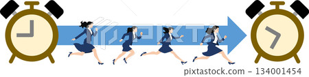 一位女商人加班的插圖 一位女商人加班的插圖 134001454