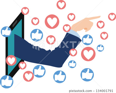 影響者圖形素材插圖 134001791