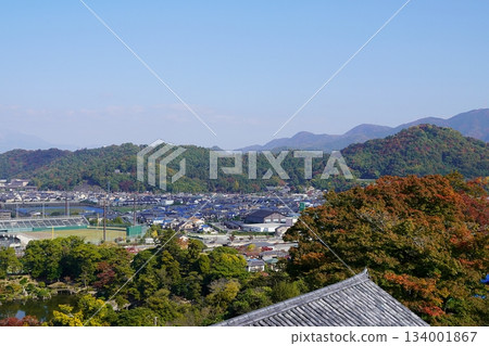 Shiga, Hikone, Hikone Castle, baseball field and Sawayama (Sawayama Castle) seen from the castle tower (eastward) (late autumn) Shiga, Hikone, Hikone Castle, baseball field and Sawayama (Sawayama Castle) seen from the castle tower (eastward) (late autumn) 134001867