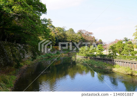 Shiga, Hikone, Hikone Castle, inner moat seen from Kuromon Bridge (southeast) (late autumn) Shiga, Hikone, Hikone Castle, inner moat seen from Kuromon Bridge (southeast) (late autumn) 134001887