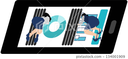 一位女商人為會議製作材料的插圖 134001909