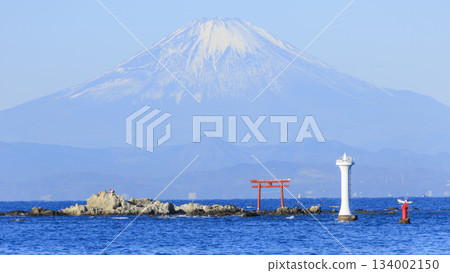 從葉山海岸眺望富士山 134002150