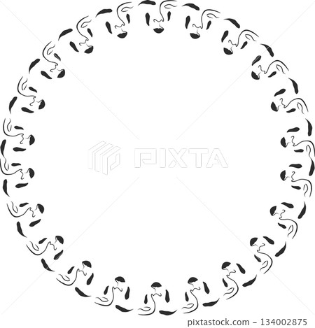 Aesthetic frame. Vector woman fashion frame for text. Simple template element for design 134002875