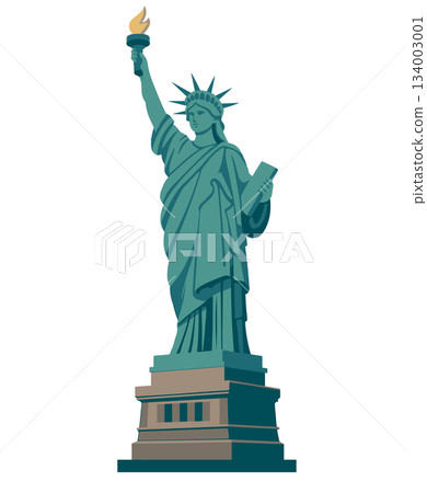 以自由女神像為主題的扁平化設計插畫 | 紐約,旅遊,符號 以自由女神像為主題的扁平化設計插畫 | 紐約,旅遊,符號 134003001