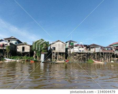 Kalimantan Island Water Life Mahakam River Kalimantan Island Water Life Mahakam River 134004479