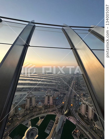 Dubai Palm Jumeirah sunset Dubai Palm Jumeirah sunset 134005097