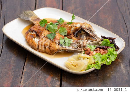 Nuoc Cham, Sea Bass, Deep Fried, Chili Pepper, Condiment 134005141