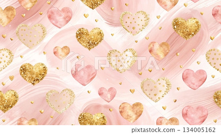 Pink pastel brush strokes scattered across canvas Pink pastel brush strokes scattered across canvas 134005162