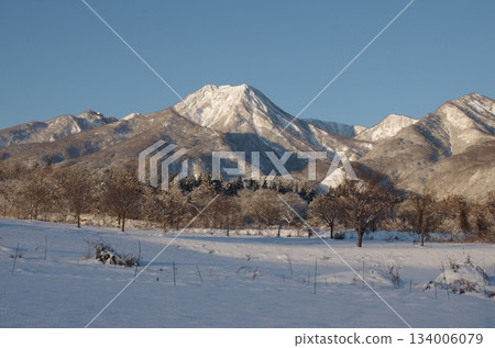 Mt. Myoko in the winter morning glow 134006079