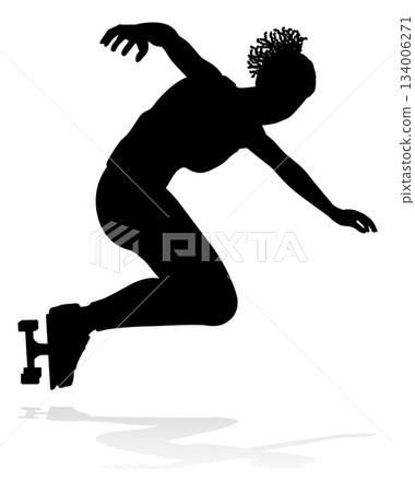 Woman Silhouette Female Skateboarder Girl 134006271